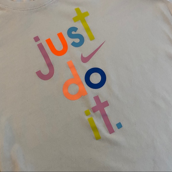 Nike T-Shirt Short Sleeve White Size Girls Large - Picture 3 of 6